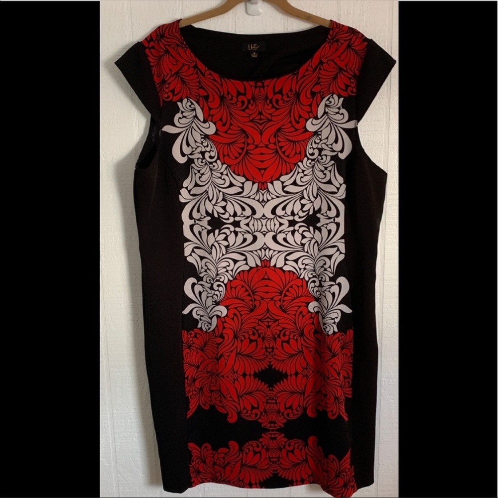 🔴Women’s I LE New York Black/ Red Sleeveless Dress Size 18